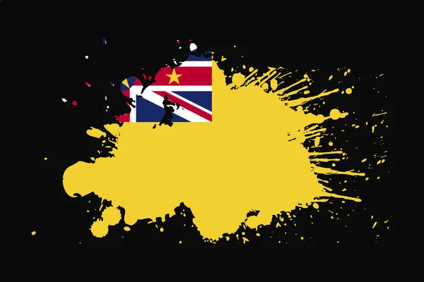 Bandera Niue Con Diseño Efecto Grunge Utilizará Gráficos Camiseta Impresión — Archivo Imágenes Vectoriales
