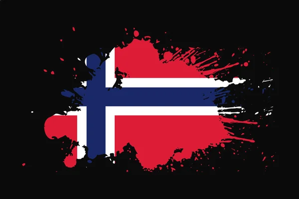 Bandeira Noruega Com Design Efeito Grunge Será Usado Gráficos Shirt —  Vetores de Stock