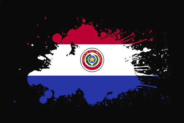 Paraguay Flag Grunge Effect Design 티셔츠 그래픽 포스터 백그라운드 사용됩니다 — 스톡 벡터