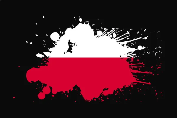 Polen Fahne Mit Grunge Effekt Design Wird Shirt Grafiken Druck — Stockvektor
