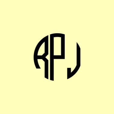 Yaratıcı Yuvarlak Harfler RPJ logosu. Bu başlangıç için hangi şirket veya markanın adı uygun olacaktır.