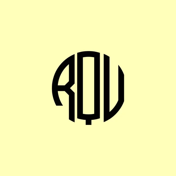 Creatieve Afgeronde Initiële Brieven Rqu Logo Het Zal Geschikt Zijn — Stockvector