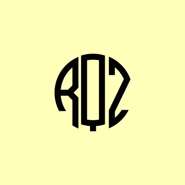 Letras Iniciales Redondeadas Creativas Logo Rqz Será Adecuado Para Qué — Archivo Imágenes Vectoriales