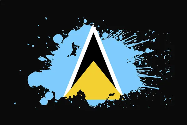 Saint Lucia Flagga Med Grunge Effekt Design Det Kommer Att — Stock vektor