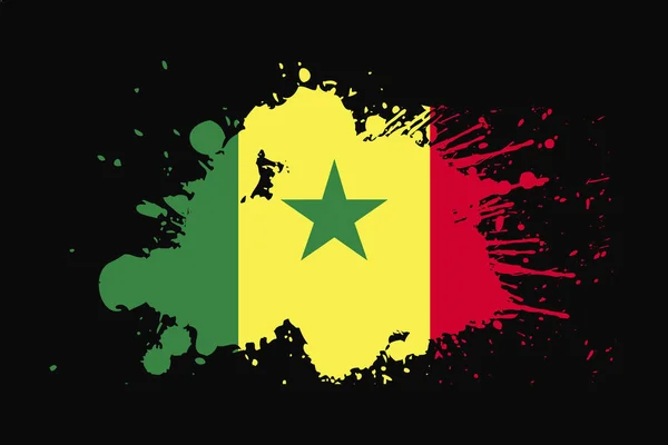 Senegal Flagge Mit Grunge Effekt Design Wird Shirt Grafiken Druck — Stockvektor