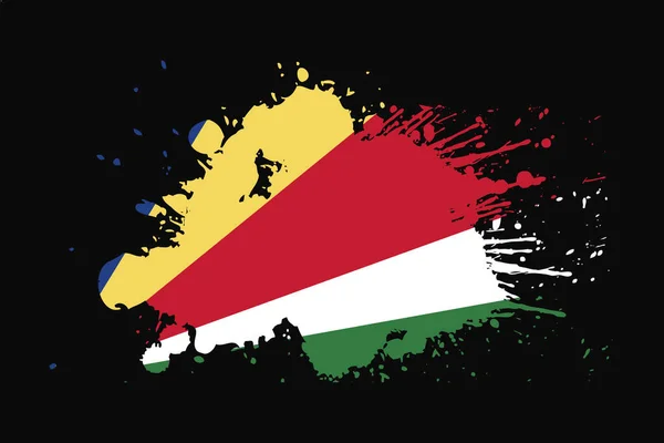 Seychellen Vlag Met Grunge Effect Design Het Zal Worden Gebruikt — Stockvector