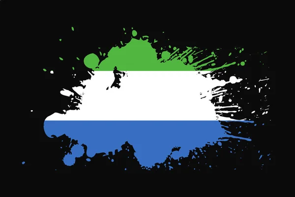 Sierra Leone Drapeau Avec Grunge Effect Design Sera Utilisé Graphiques — Image vectorielle