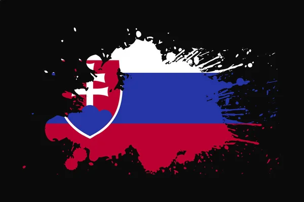 Slovakia Flag Grunge Effect Design Used Shirt Graphics Print Poster — Stock Vector