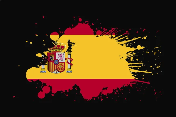 Spain Flag Grunge Effect Design Used Shirt Graphics Print Poster — Stock Vector