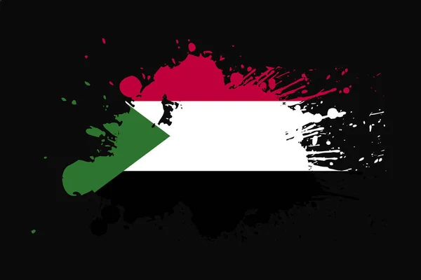 Sudan Flagge Mit Grunge Effekt Design Wird Shirt Grafiken Druck — Stockvektor