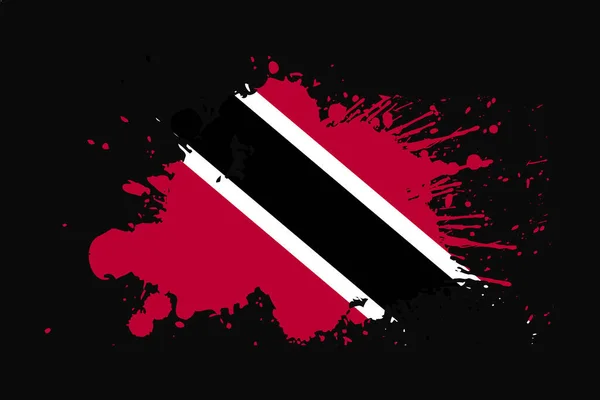 特立尼达和多巴哥国旗与Grunge效果设计 它将用于T恤衫图形 印刷品 海报和背景 — 图库矢量图片