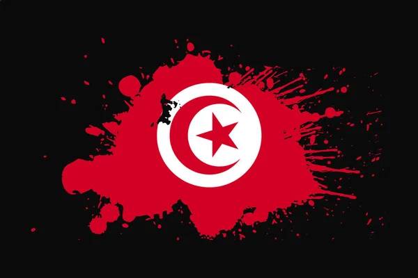 Drapeau Tunisie Avec Effet Grunge Design Sera Utilisé Graphiques Shirt — Image vectorielle