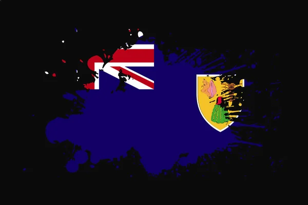 Bandera Islas Turcas Caicos Con Diseño Efecto Grunge Utilizará Gráficos — Vector de stock