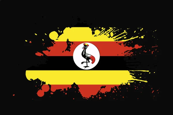 Uganda Fahne Mit Grunge Effekt Design Wird Shirt Grafiken Druck — Stockvektor