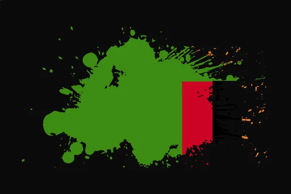 Bandera Zambia Con Diseño Efecto Grunge Utilizará Gráficos Camiseta Impresión — Vector de stock