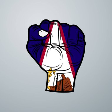 El Tasarımı Amerikan Samoa Bayrağı beyaz arka planda izole edildi. Vektör illüstrasyonu