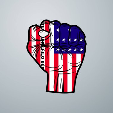 El Tasarımı Bikini mercan bayrağı beyaz arka planda izole edildi. Vektör illüstrasyonu