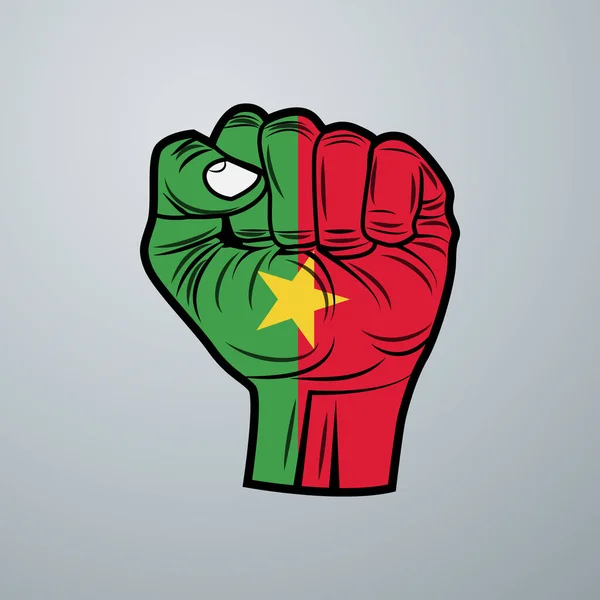 Burkina Faso Flagge Mit Hand Design Isoliert Auf Weißem Hintergrund — Stockvektor