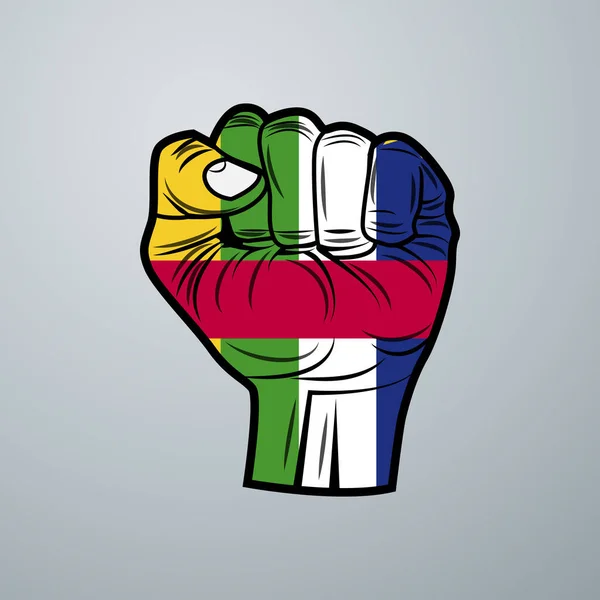 Centralafrikanska Republiken Flagga Med Hand Design Isolerad Vit Bakgrund Vektorillustration — Stock vektor