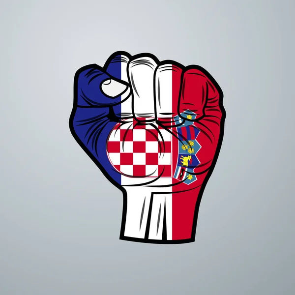 Croácia Bandeira Com Mão Design Isolado Sobre Fundo Branco Ilustração —  Vetores de Stock