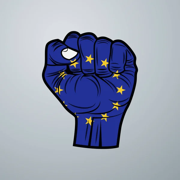 Bandera Unión Europea Con Diseño Mano Aislada Sobre Fondo Blanco — Vector de stock
