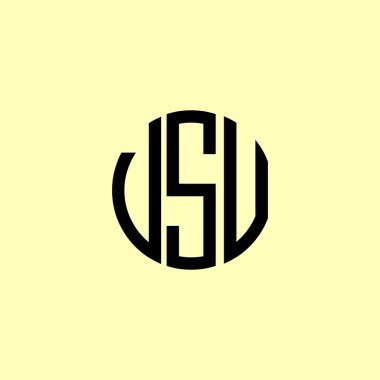 Yaratıcı Yuvarlak Harfler VSU logosu. Bu başlangıç için hangi şirket veya markanın adı uygun olacaktır.