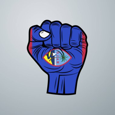 El Tasarımı ile Guam Bayrağı beyaz arka planda izole edildi. Vektör illüstrasyonu