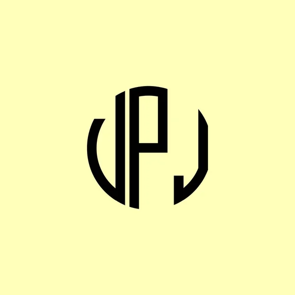 Логотип Vpj Creative Rounded Initial Letters Підійде Якої Компанії Або — стоковий вектор