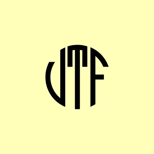 Logo Vtf Zakulacených Počátečních Písmen Creative Bude Vhodné Pro Kterou — Stockový vektor