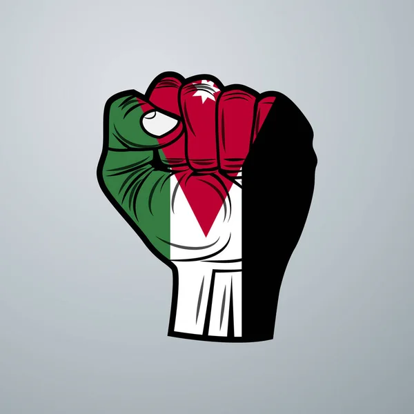 Jordan Flag Hand Design Izolované Bílém Pozadí Vektorová Ilustrace — Stockový vektor