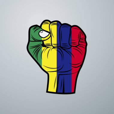 El Tasarımı ile Mauritius Bayrağı beyaz arka planda izole edildi. Vektör illüstrasyonu