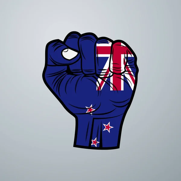 Tasarımı Ile Yeni Zelanda Bayrağı Beyaz Arka Planda Izole Edildi — Stok Vektör