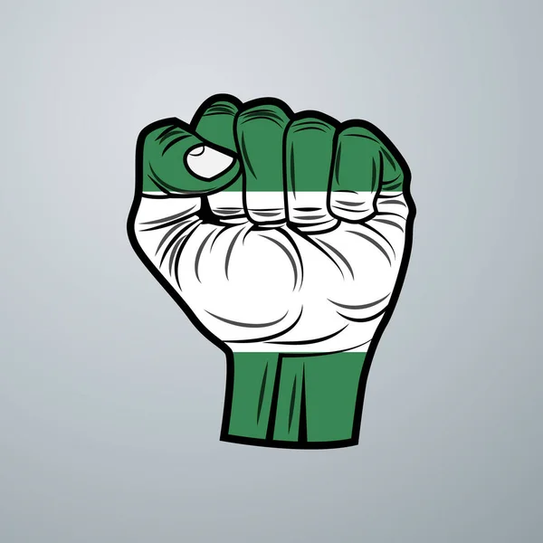 Bandeira Nigéria Com Design Mão Isolado Fundo Branco Ilustração Vetorial —  Vetores de Stock