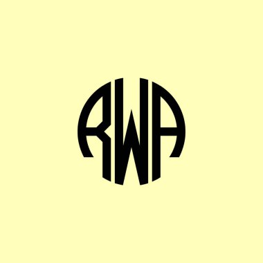 Yaratıcı Yuvarlak Harfler RWA logosu. Bu başlangıç için hangi şirket veya markanın adı uygun olacaktır.
