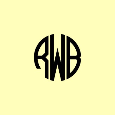 Yaratıcı Yuvarlak Harfler RWB logosu. Bu başlangıç için hangi şirket veya markanın adı uygun olacaktır.