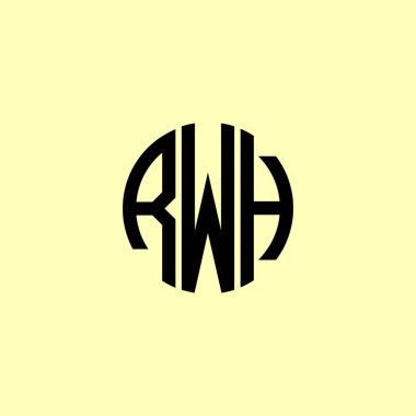 Yaratıcı Yuvarlak Baş harfler RWH logosu. Bu başlangıç için hangi şirket veya markanın adı uygun olacaktır.