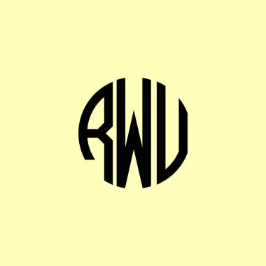 Yaratıcı Yuvarlak Harfler RWU Logosu. Bu başlangıç için hangi şirket veya markanın adı uygun olacaktır.