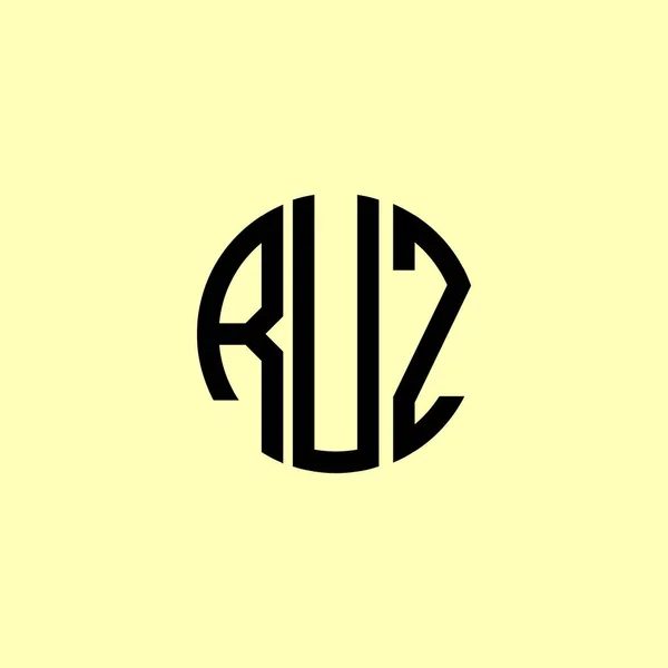 Δημιουργική Στρογγυλεμένα Αρχικά Γράμματα Λογότυπο Ruz Είναι Κατάλληλο Για Ποια — Διανυσματικό Αρχείο