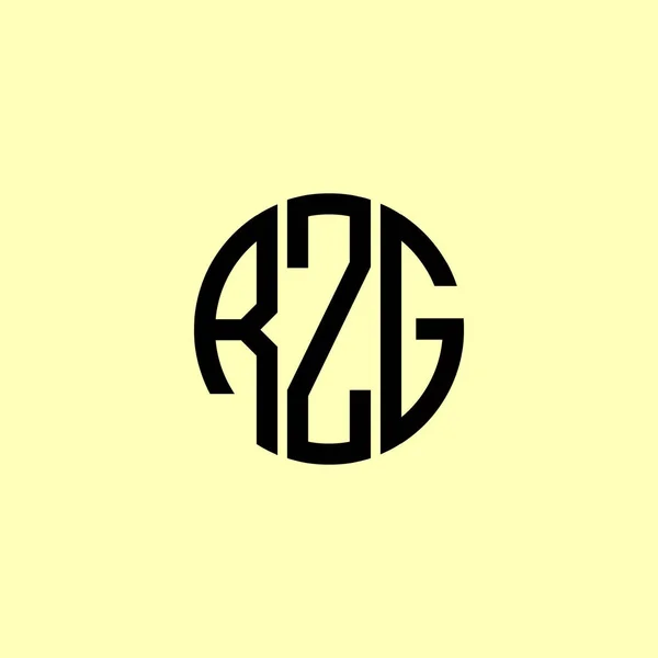 Letras Iniciales Redondeadas Creativas Logo Rzg Será Adecuado Para Qué — Vector de stock