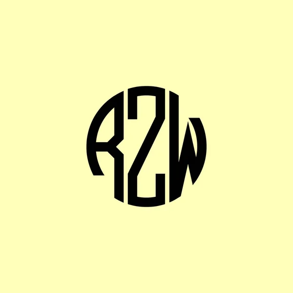 Letras Iniciales Redondeadas Creativas Logo Rzw Será Adecuado Para Qué — Vector de stock