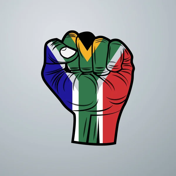 Jižní Afrika Vlajka Hand Design Izolované Bílém Pozadí Vektorová Ilustrace — Stockový vektor