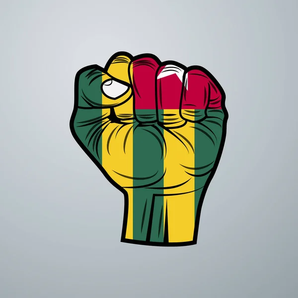 Togo Bandeira Com Mão Design Isolado Sobre Fundo Branco Ilustração —  Vetores de Stock