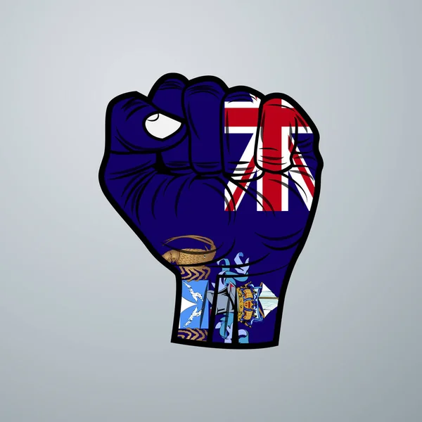 Tristan Cunha Flag Hand Design Beyaz Arka Planda Izole Edildi — Stok Vektör