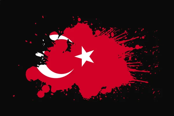 Türkische Flagge Mit Grunge Effekt Design Isoliert Auf Weißem Hintergrund — Stockvektor