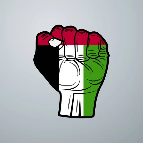 Flagge Der Vereinigten Arabischen Emirate Mit Handdesign Isoliert Auf Weißem — Stockvektor