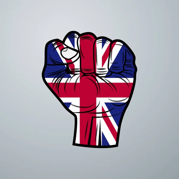 Bandiera Del Regno Unito Con Disegno Mano Isolato Sfondo Bianco — Vettoriale Stock