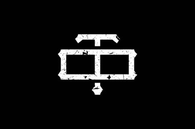 Logoya Eski Harfler. Bu logo yaratıcı bir şekilde antika monogram yazı karakterini içeriyor. Kraliyet, Butik, Otel, Heraldic ve moda için uygun olacak..