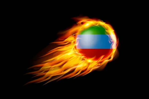 Σημαία Νταγκεστάν Μπάλα Φωτιάς Ρεαλιστική Σχεδίαση Που Απομονώνεται Μαύρο Φόντο — Διανυσματικό Αρχείο