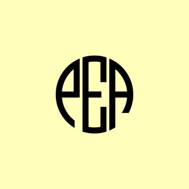 Yaratıcı Yuvarlak Harfler PEA logosu. Bu başlangıç için hangi şirket veya markanın adı uygun olacaktır.