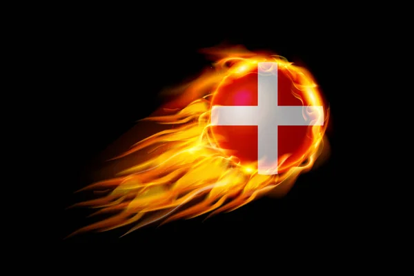 Sovereign Military Order Malta Flag Fire Fire Ball Realistic Design — Stock Vector